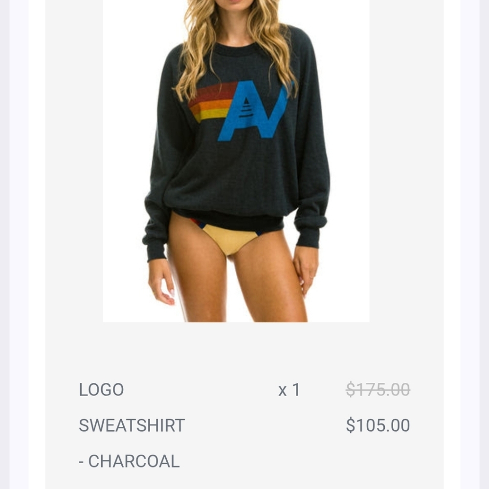 NEW - AVIATOR NATION - Sweatshirt, Charcoal, Small